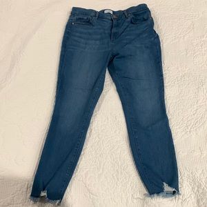 The Loft Outlet High Rise Skinny Ankle Raw Hem size 12